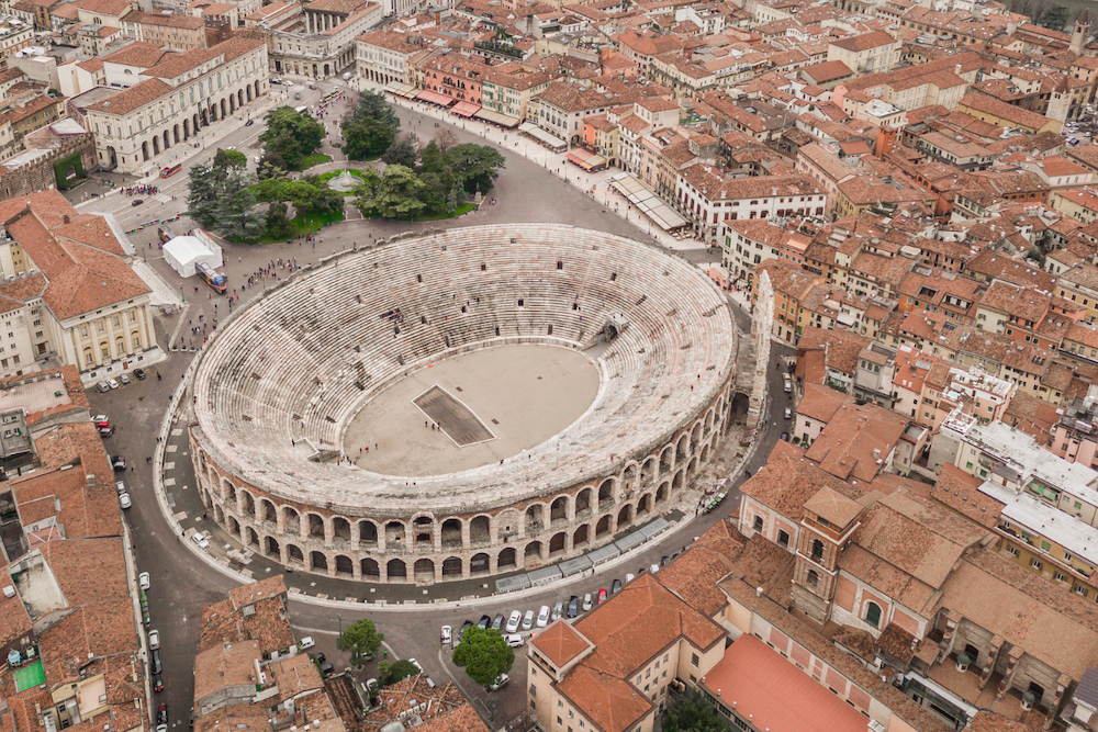 Arena di Verona seen from above